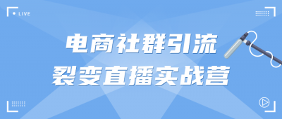 电商社群引流裂变直播实战营