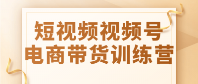 短视频视频号电商带货训练营