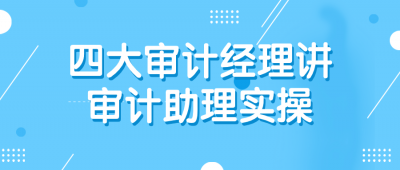 四大审计经理讲审计助理实操