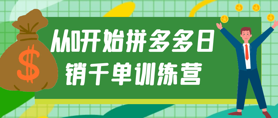 从0开始拼多多日销千单训练营