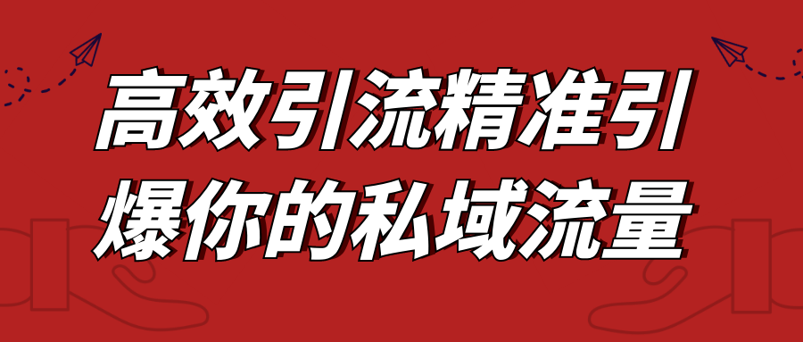 高效引流精准引爆你的私域流量-空域资源网